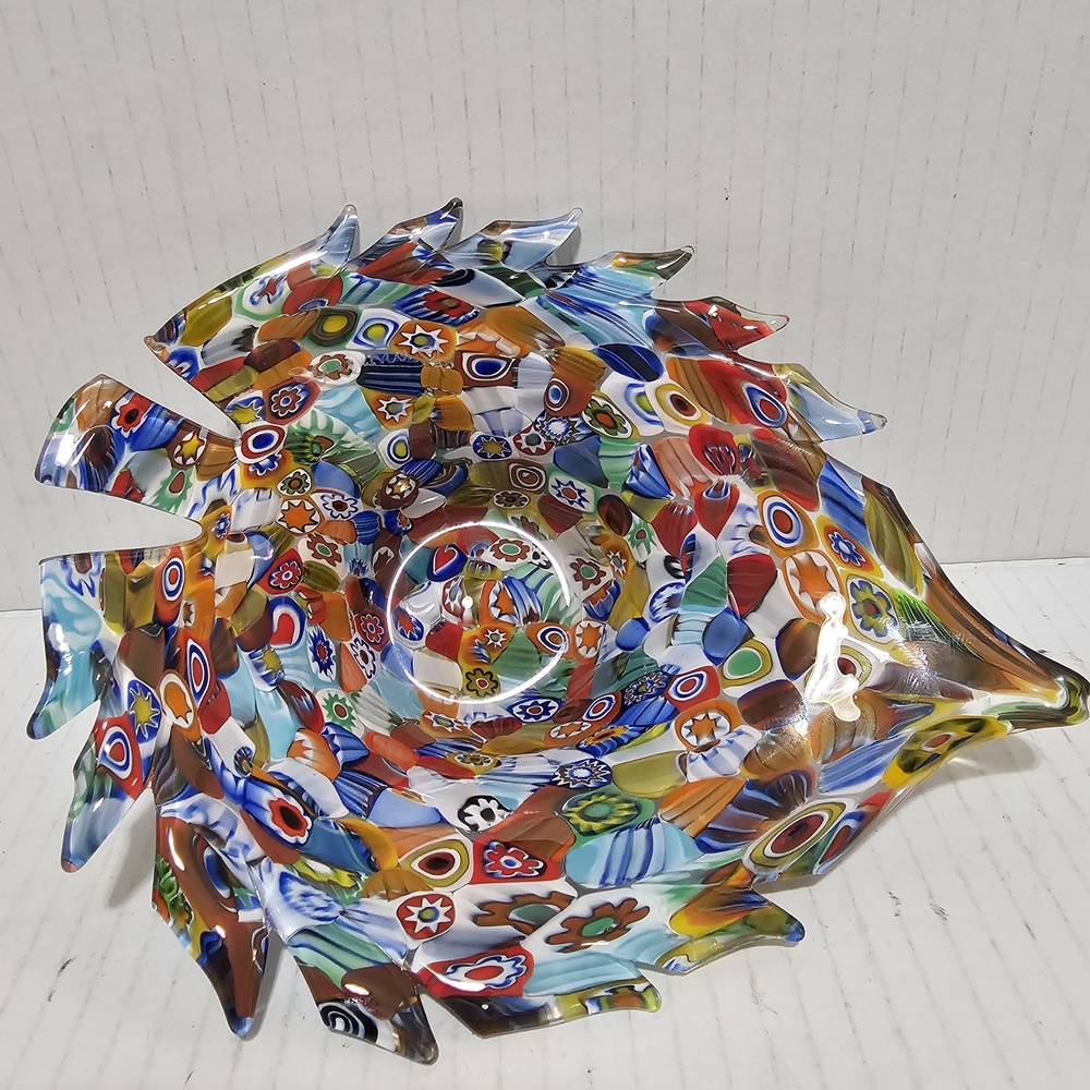 La Murrina Murano Italy Millefiori Colorful Art Glass Fish 5.5" Signed Bowl - Picture 8 of 12